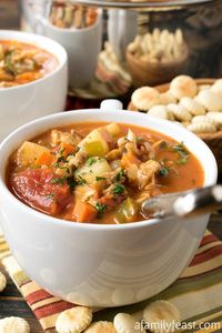 Manhattan Clam Chowder is a thick and flavorful tomato-based chowder loaded with chopped clams, potatoes, green bell peppers and other vegetables.