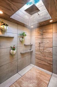 Shower with skylight