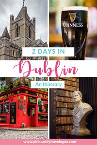 Planning a trip to Ireland's capital city? Here is the perfect itinerary for spending 2 days in Dublin! Includes all the highlights like Trinity College, Temple Bar, St. Patrick's Cathedral, and lots of Guinness and whiskey! #ireland #dublin #trinitycollege #templebar