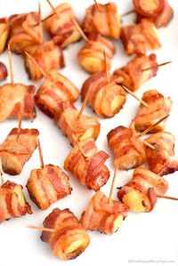 Bacon Wrapped Pineapple Bites Recipe shewearsmanyhats.com