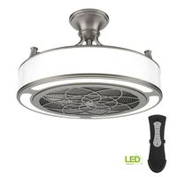 Stile Anderson 22 in. LED Indoor/Outdoor Brushed Nickel Ceiling Fan with Remote Control CF0110 - The Home Depot