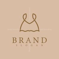 Women Dress Love Logo, Women Dress Love Logo Women's dress logo with a simple and modern monogram style, with a brown combination that looks elegant. suitable for a boutique store logo