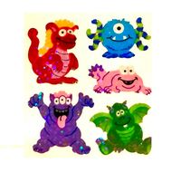 MONSTERS ALIENS Glittery Sandylion Stickers 1 Square Rare - Etsy