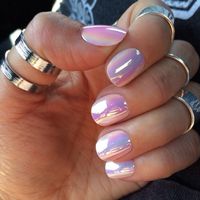 pastel hologram nails