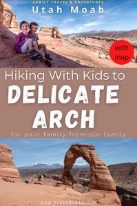 Delicate Arch is a top attraction in Arches National Park. Hiking to Delicate Arch has to be on your Arches National Park itinerary. We hiked Delicate Arch with our kids. Here you will find top tips in what to do and what not when hiking Delicate Arch. Best Photo spots, insider tips, and a trail / hiking map. Utah Moab Arches National Park