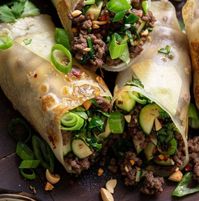 Thai Basil Beef Rolls