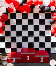 Race on Over to this Modern 'Grand Three' Race Car Birthday! | CatchMyParty.com