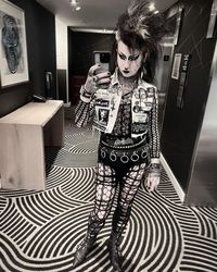 ℭ𝔬𝔞𝔩 𝔚𝔦𝔫𝔱𝔢𝔯 𝔑𝔦𝔤𝔥𝔱 on Instagram: "Random selfie before a show. 🦇 . . . . #deathrocker #goth #darkpunk"