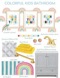 Colorful Kids Bathroom Design Plan - Showit Blog