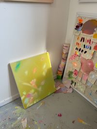 claire buckley's painting studio in brooklyn new york