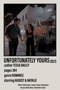 A polaroid poster of Tessa Bailey's book Unfortunately Yours from the A Vine Mess series.