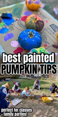 best tricks and tricks for painted pumpkins. Learn how to hose a pumpkin painting party, best pain to use and how to and keep clean up to a minium.