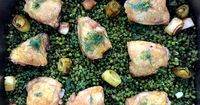 Keep dinner light and easy with Nigella's brilliant chicken and pea traybake