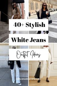 Looking for fresh inspiration on how to style your white jeans? Look no further! These classy outfit ideas will help you effortlessly pull off the ultimate cool-girl look. Whether you prefer a laid-back vibe or want something dressier, these versatile ensembles have got you covered. | white jeans outfit | outfits with white jeans | fits with white jeans | white jeans outfit aesthetic | white jeans winter outfit | how to style white jeans | off white jeans outfit | white jeans outfit autumn