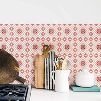 Pink Moroccan Tile Pattern Backsplash | Livettes