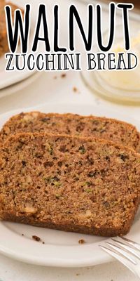 This Walnut Zucchini Bread Recipe gives you the most amazing, moist zucchini bread with crunchy walnuts that is the perfect zucchini bread recipe. This walnut zucchini bread is perfect for using up extra zucchini you have on hand.