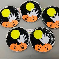 Haunted Paper Plate Pumpkin Patch At Night – Kid Craft