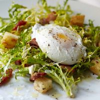 Curly-Endive Salad with Bacon and Poached Eggs Recipe - Quick From Scratch Soups & Salads