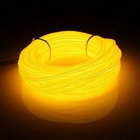 Product Details: -EL Wire diameter: 2.3mm. -EL Wire length: 5M / 16ft. -Ten Colors: Blue, Ice Blue, Green, Pink, Purple, Orange, Yellow, Red, White, Fluorescent green. -3 light modes: Continuous On / Strobe / Blink and Off. -Powered by: 2 x AA batteries (not included). Package included: -5m EL wire*1 -2AA battery pack drivers ( battery not included)*1 Note Near-silent technology This is our company new updated products--5M EL Wire. Adapt noiseless technology, it's near-silent. Key feature: -This