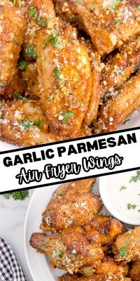 These air fryer garlic parmesan wings come out of the air fryer perfectly crispy on the outside while remaining tender and juicy on the inside. The addition of a grated parmesan coating adds a savory and nutty flavor to the wings, complementing the other seasonings beautifully. This is a wing recipe like no other!