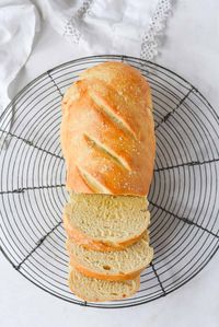 This small batch french bread is crusty on the outside and soft on the inside. The recipe makes one small loaf that is the perfect amount for 2-4 people.