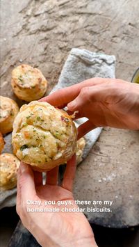 These easy homemade biscuits are extra special. They’re made with milk, sharp cheddar cheese, garlic, and salted butter.