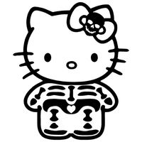 Hello Kitty Skeleton Laptop Car Truck Vinyl Decal Window Sticker PV463