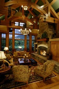 46 Stunning Rustic Living Room Design Ideas (architectureartdesigns.com) - can we say retirement forever home?