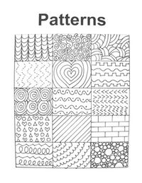 A hand-drawn handout filled with many interesting patterns to inspire art students of all ages!