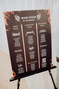 Table Plan Seating Chart Rock Roll Alternative Cheddon Fitzpaine Wedding Whoisbenjamin #wedding #tableplan