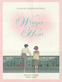 Whisper of the Heart studio ghibli miyazaki movie poster concept aesthetic pink print digital art inspiration design cute wall graphic design love seiji shizuku hayao