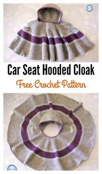 Car Seat Hooded Cloak Free Crochet Pattern