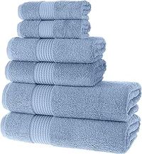 Maura Basics Performance Bath Towels Set with Hanging Loop. American Standard Towel Size. Soft, Durable, Long Lasting and Absorbent 100% Turkish Cotton Bath Towels Set for Bathroom