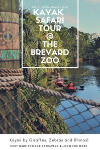 Find out how to take a kayak safari at the Brevard Zoo! You can see giraffes, zebras, rhinos and more all from the water. #florida #brevardzoo #vacation #familyattraction