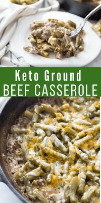 This Keto Ground Beef Casserole is the perfect comfort low carb meal. Easy to make and hearty, you'll love every single bite of this delicious simple keto recipe. #keto #lowcarb