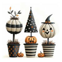 Cute Halloween Topiaries Digital Pages Halloween Printable Digital Backgrounds for Scrapbooks, Card Making, Crafts Commercial Use Jpgs - Etsy