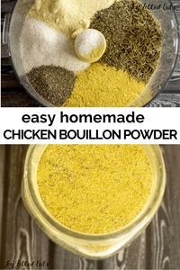 Chicken Bouillon Powder - Low Carb, Keto, Gluten-Free, THM FP - When you are in a pinch or just want a healthy chicken broth substitute this Chicken Bouillon Powder is the ideal staple to keep in the pantry! It is easy to make, keeps for months, and has more flavor than store bought stock. #lowcarb #thm #trimhealthymama #vegan #vegetarian #keto #paleo #easy