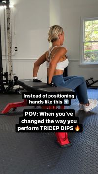 Shaking up the Tricep Dips game 🎯 I’ve found that by tweaking my tricep dips, I’ve been able to isolate the muscle better, resulting in a more efficient and effective workout (without adding pressure on the shoulders). Remember to always listen to your body. 🫶🏼 Hit 💾 to try this in your next upper sesh if you’re looking to target this muscle group and let me know how it goes! To building stronger bodies together. 💙⁣ ⁣ #tricepdips #triceps #tricepsworkout