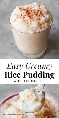 Got some leftover rice and want to make some super creamy rice pudding for dessert or breakfast? Try this quick, tasty, kid-approved easy rice pudding recipe with cooked rice, milk and vanilla!