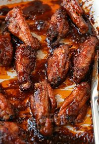 Honey BBQ wings recipe, copycat from your favourite restaurants. This is best honey bbq chicken wings you will try with some amazing sauce, made with simple ingredients and it’s baked. Honey BBQ wing sauce is the best! #savorybitesrecipes #honeybbqwings #honeybbqchickenwings