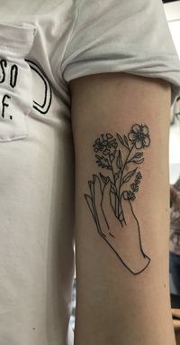 Wild flower tattoo, flowers loosely based on wild geraniums and lilacs #cute #minimalistic #flowers #tattoo