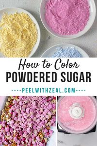 Color icing sugar at home for a fun way to decorate puppy chow, cookies, candies, and cakes.