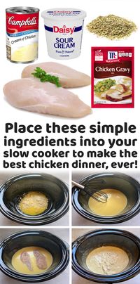 Easy Crockpot Chicken & Gravy Dinner Recipe