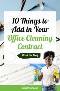 "What Should I Add in Office Cleaning Contracts?" | Professional Cleaners - a janitor's story.com