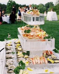 wedding ice sculpture tiered raw bar