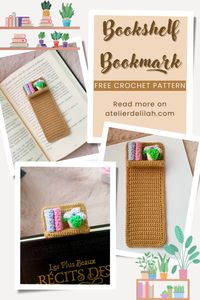 How To Crochet An Adorable BookShelf Bookmark - Atelier Delilah