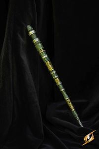 The Green Mystic Wand is constructed so you may shape it to fit your preferred casting style. This powerful wand is the weapon you need to defeat your enemies on the battlefield or to enchant unsuspecting victims. This wand has a bendable core and has a comfortable foam grip. This green wizard wand serves as a conduit for casting spells and should not be handled by untrained mortals. MAINTENANCE Epic Armoury Wands are designed to be versatile and easy to use. Requiring little maintenance, these