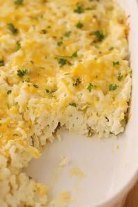 Cheesy Green Chili Rice Casserole