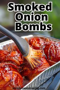 Looking for a delicious BBQ appetizer? Try these smoked onion bombs. These bacon wrapped meatballs are stuffed inside onions and smoked to perfection. Perfect for any BBQ or game day party, these smoked onion bombs are a hit. Easy to prepare and full of flavor. Click to see the recipe for smoked onion bombs.