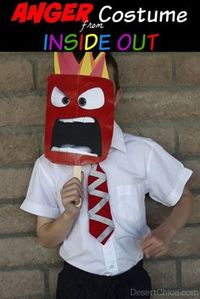 Looking for an Inside Out Costume? How about an easy DIY Anger Halloween Costume! Or make just the Anger mask as a fun Inside Out party activity.